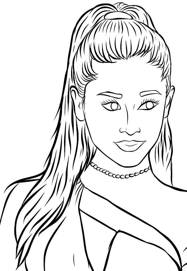 Ariana grande coloring pages