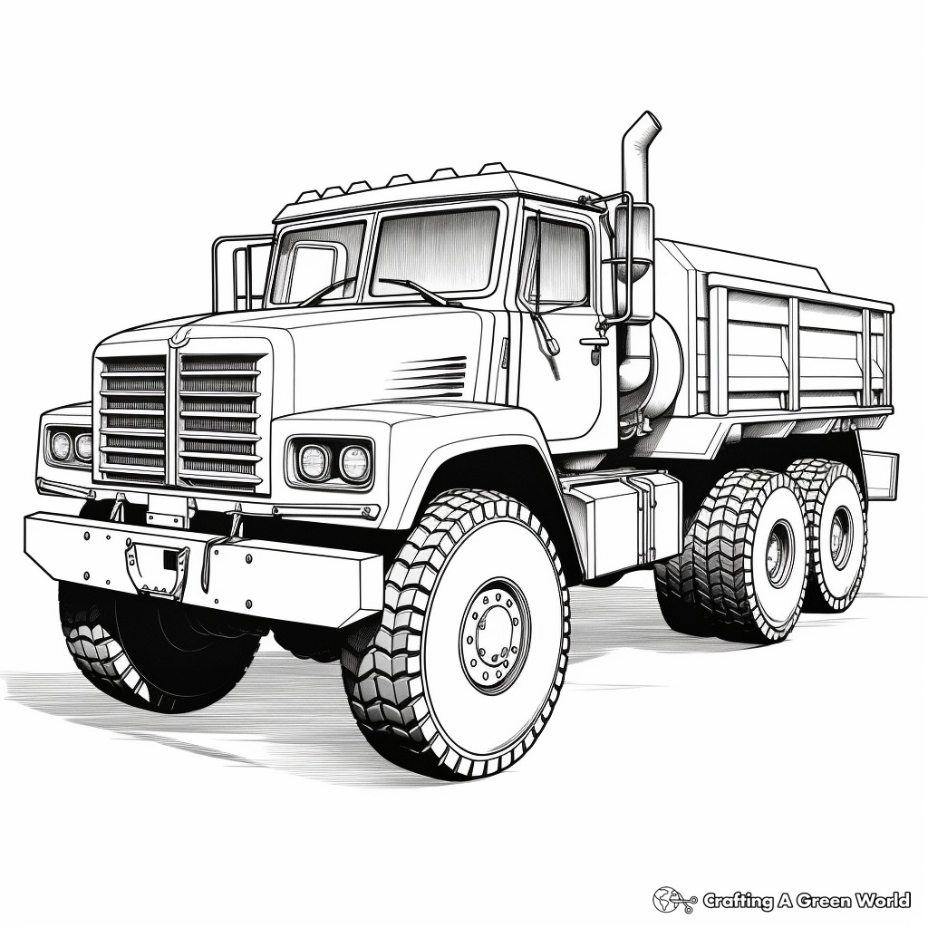 Army truck coloring pages