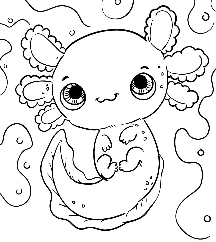Axolotl coloring pages printable for free download