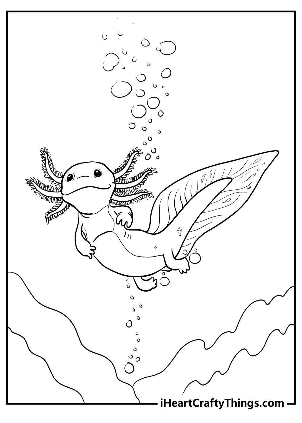Printable axolotl coloring pages updated