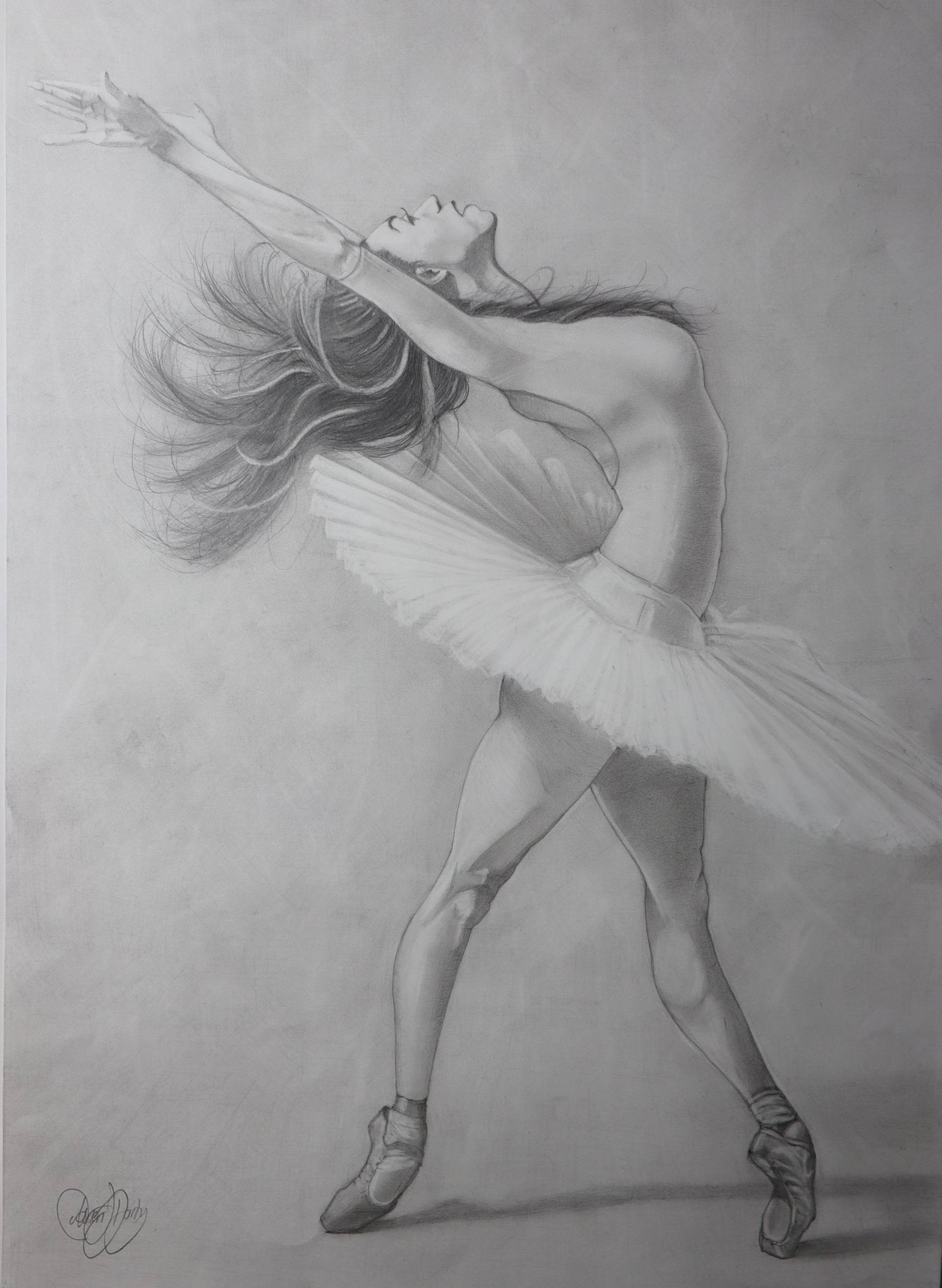 Drawing of a ballerina drawing by adrian j darby saatchi art