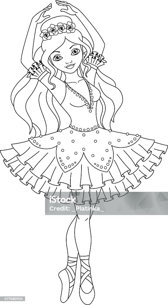 Sketch ballet dancer beautiful realistic ballerina off