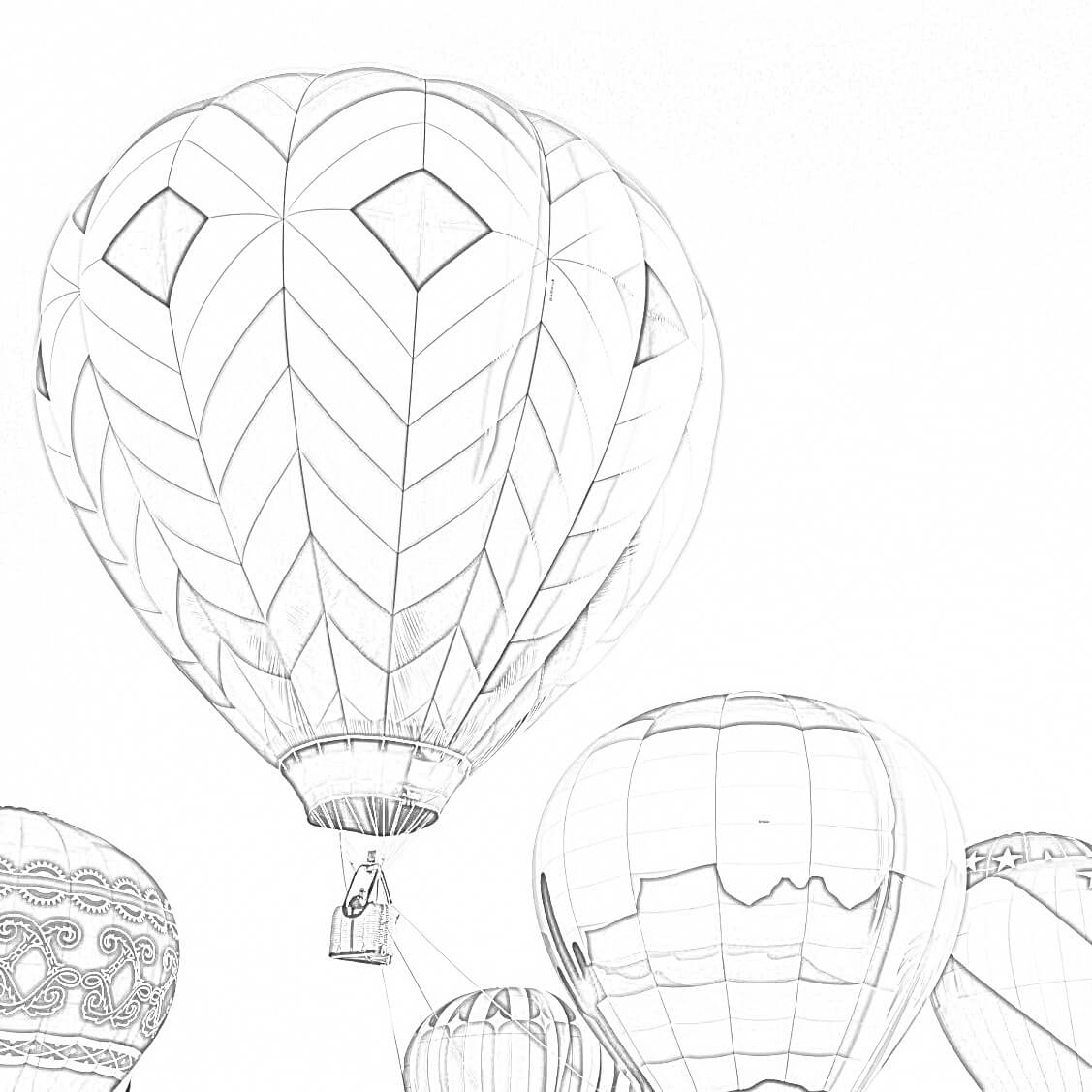 Printable hot air balloon coloring page