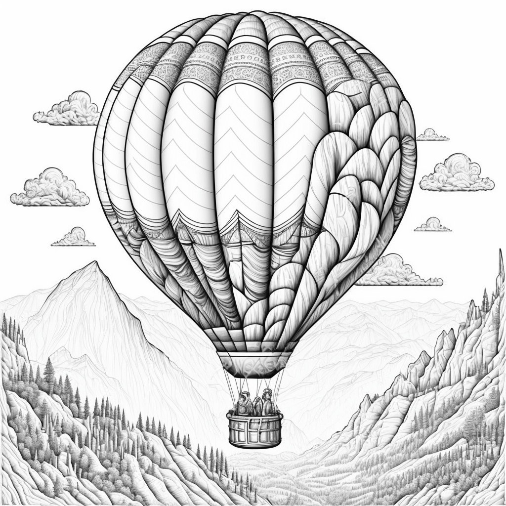 Hot air balloon coloring book