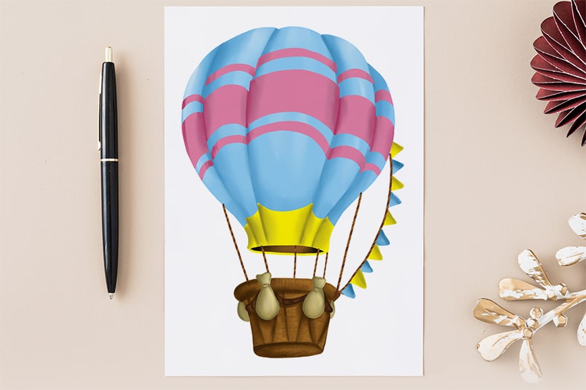 How to draw a hot air balloon