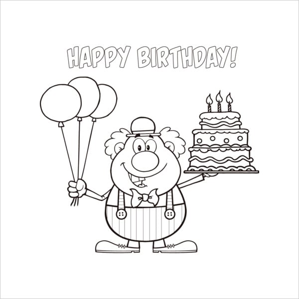 Happy birthday coloring pages