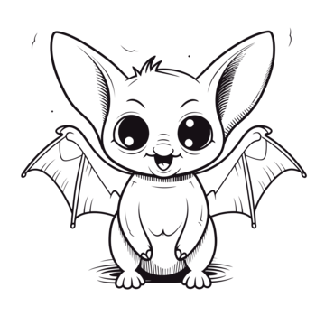 Realistic bat coloring page png transparent images free download vector files