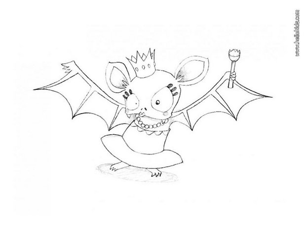 Fancy bat queen coloring pages