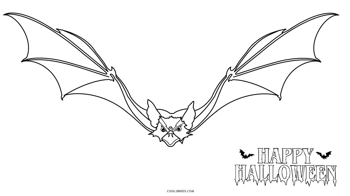 Free printable bat coloring pages for kids
