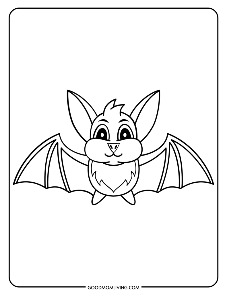 Bat coloring pages for kids free printable