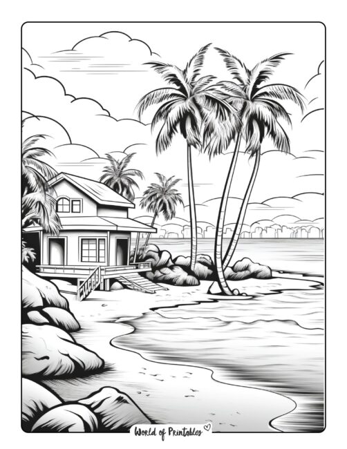 Beach coloring pages