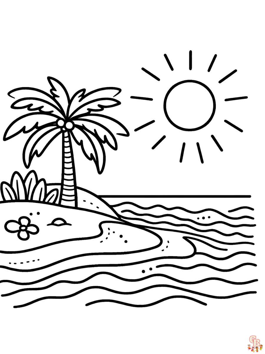 Free beach coloring pages for kids