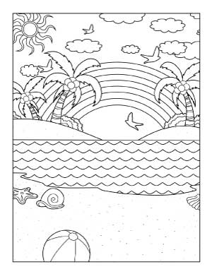 Free printable beach coloring pages
