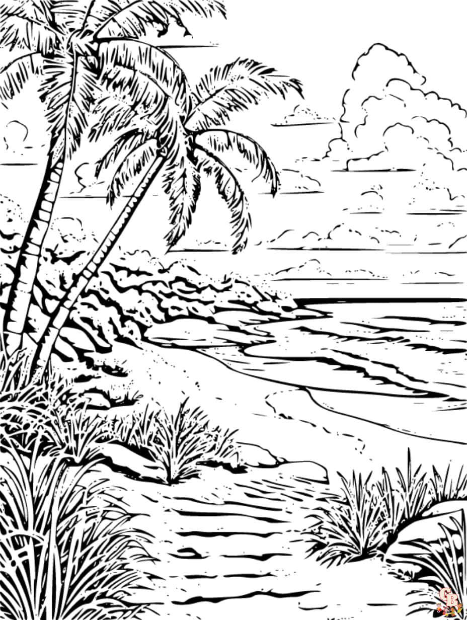 Free beach coloring pages for kids