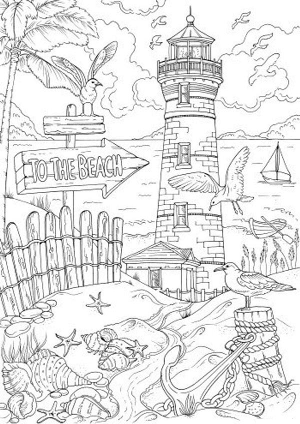 Blissful beach coloring pages for kids of all ages