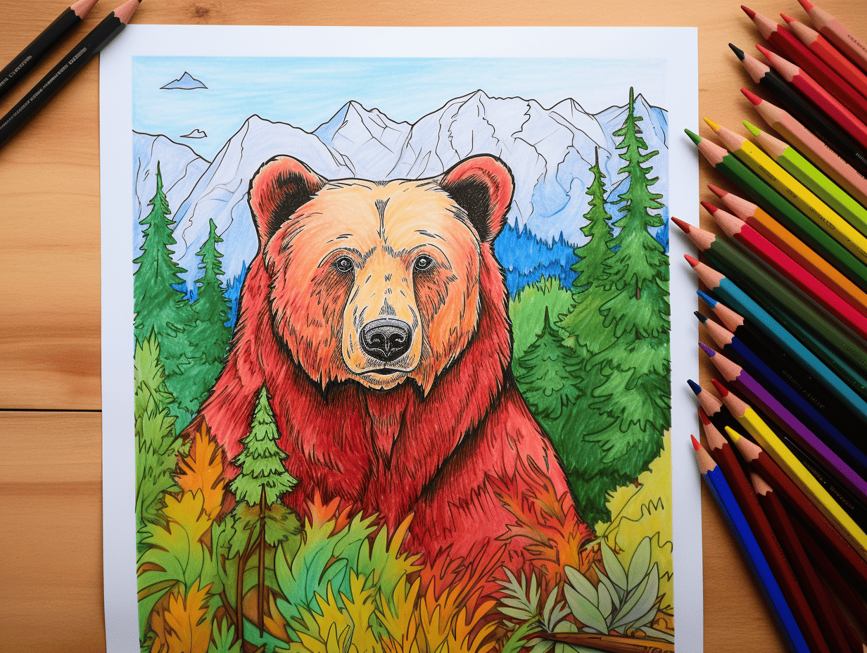 Bear coloring pages free printable sheets