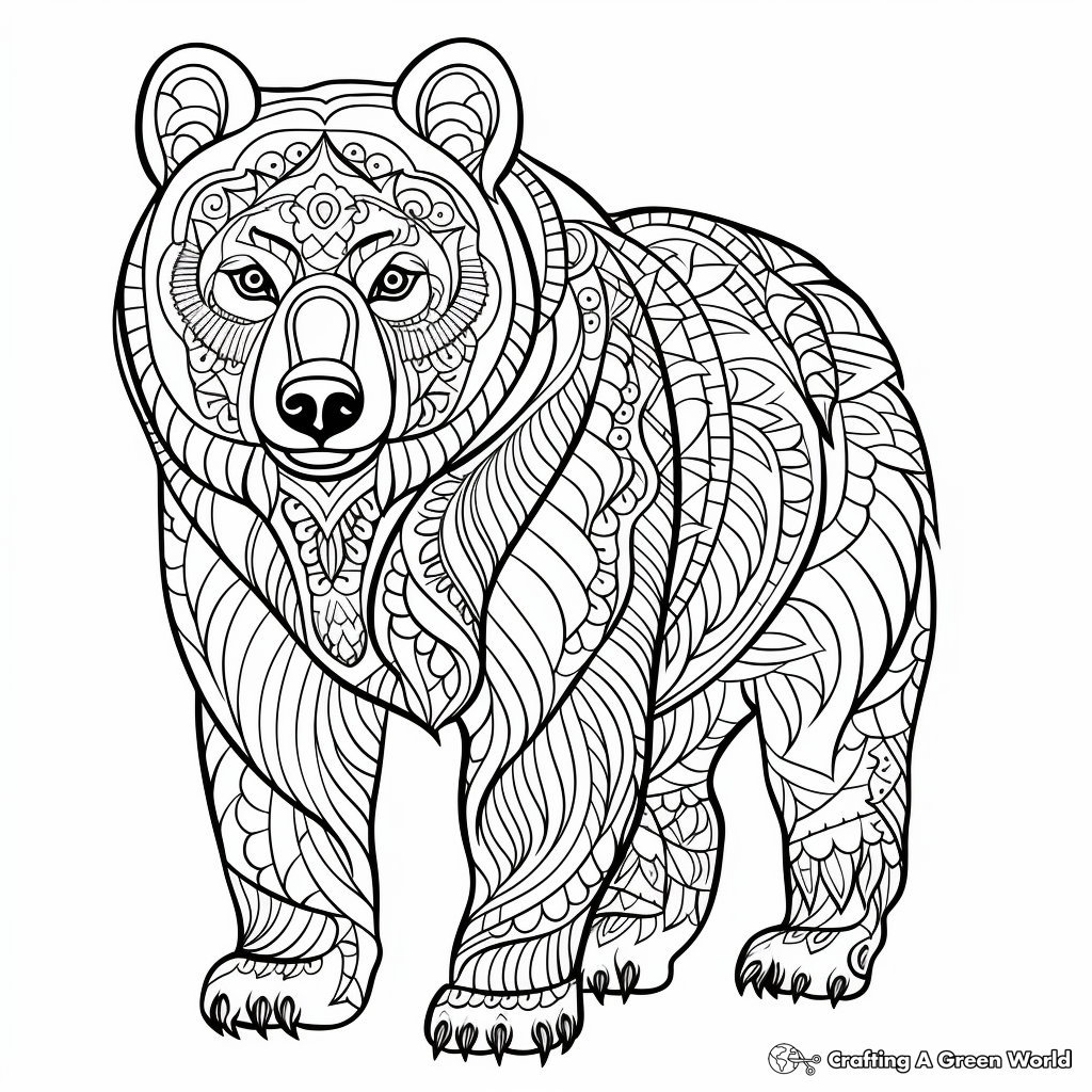 Bear for adults coloring pages