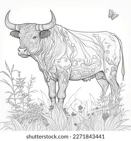 Coloring page wild boar stock vector royalty free