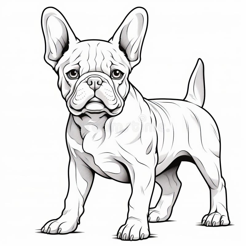 Bulldog dog coloring page for kids stock vector