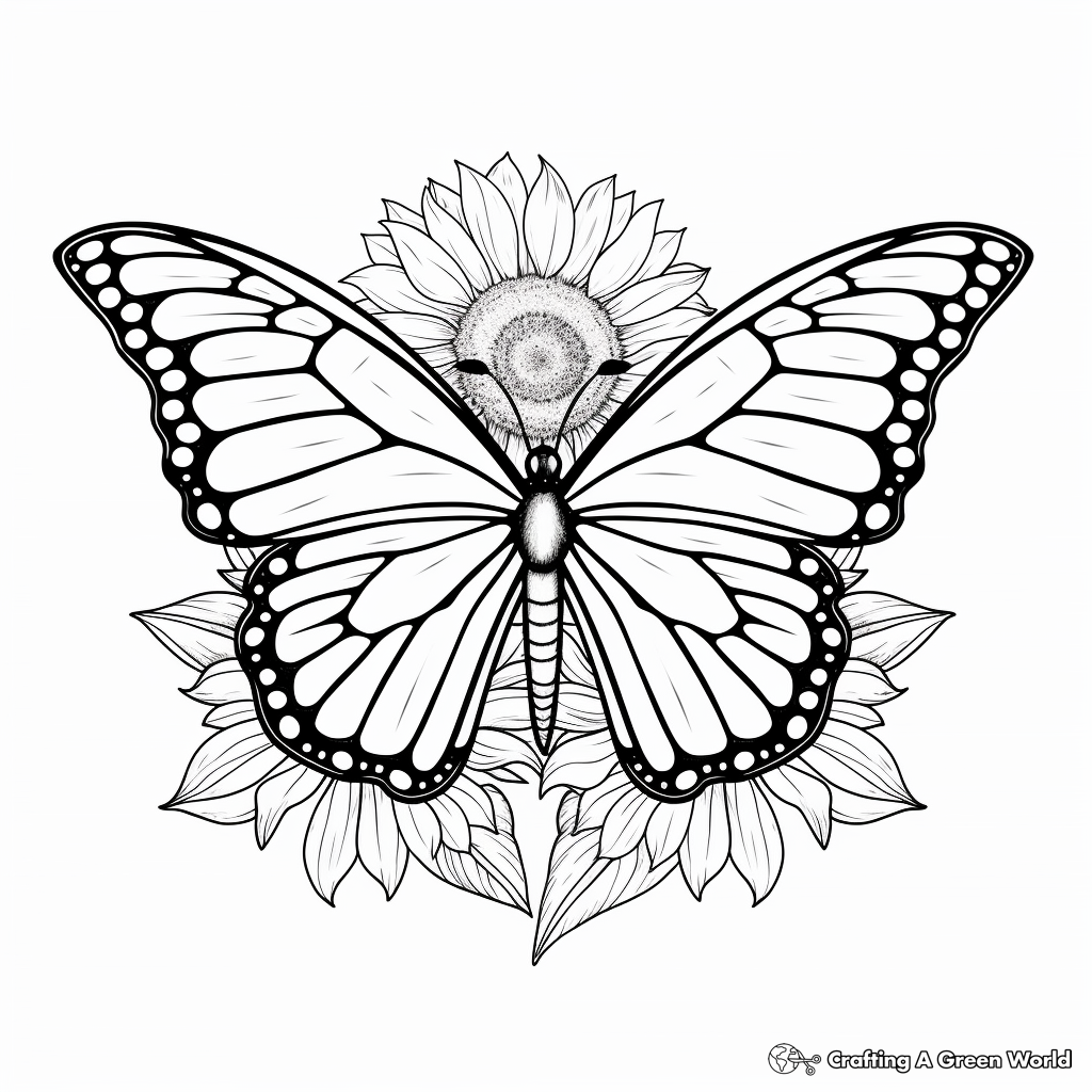 Flowers and butterflies coloring pages