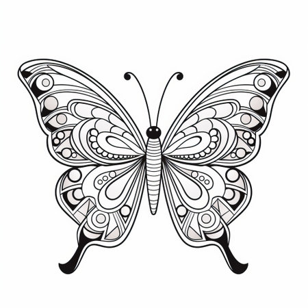 Butterfly coloring page stock photos and images