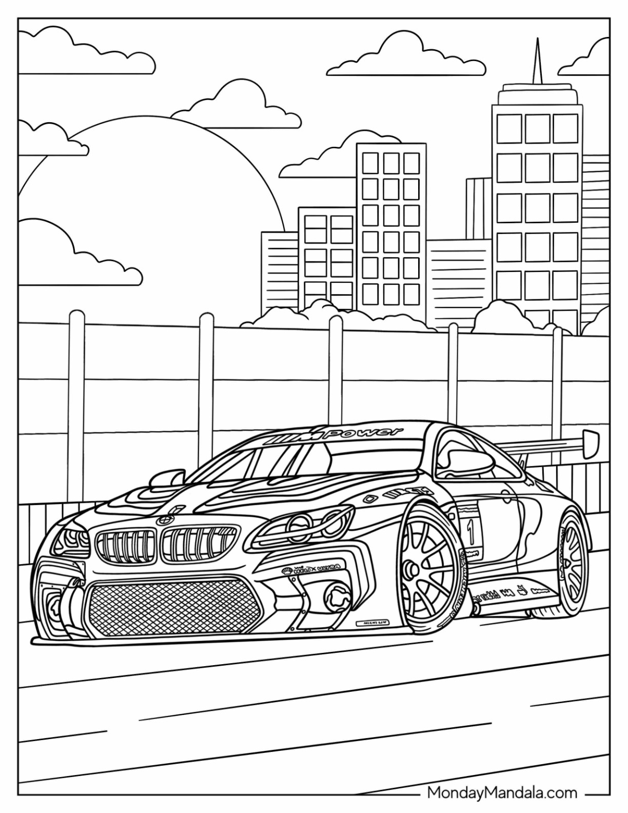 Bmw coloring pages free pdf printables