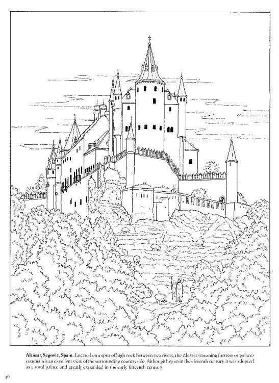 Castle of the world coloring book castelo para colorir desenho de castelo pãginas para colorir para adultos
