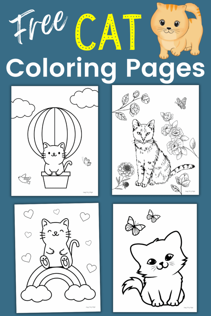 Cute kitty coloring pages for kids free printable