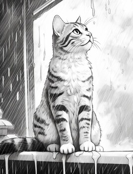 Realistic cat coloring pages vol by art coloring book tpt