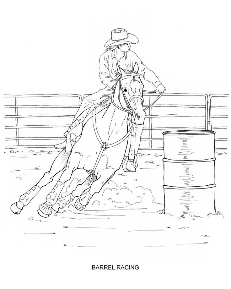 Printable set of western riding coloring pages digital download