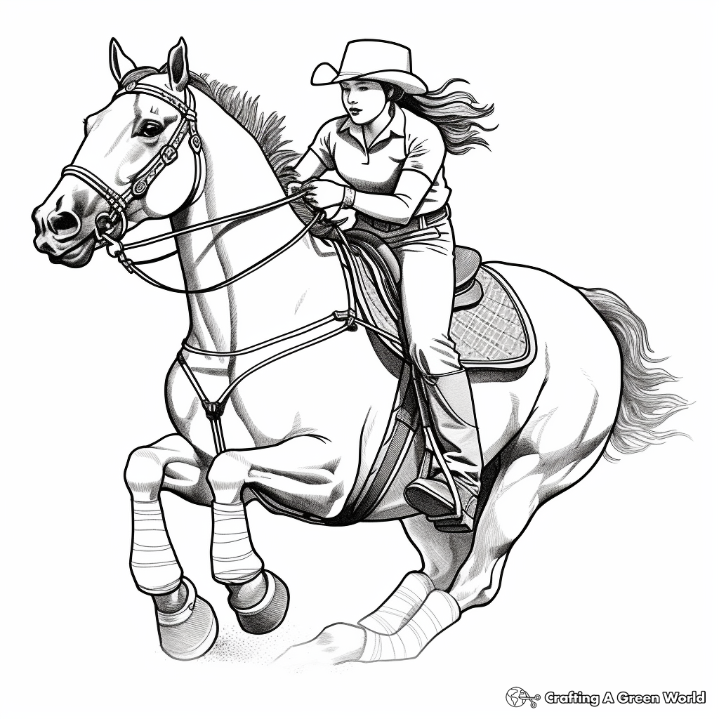 Barrel racing coloring pages
