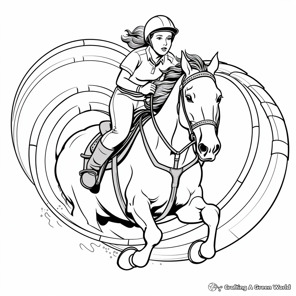 Barrel racing coloring pages