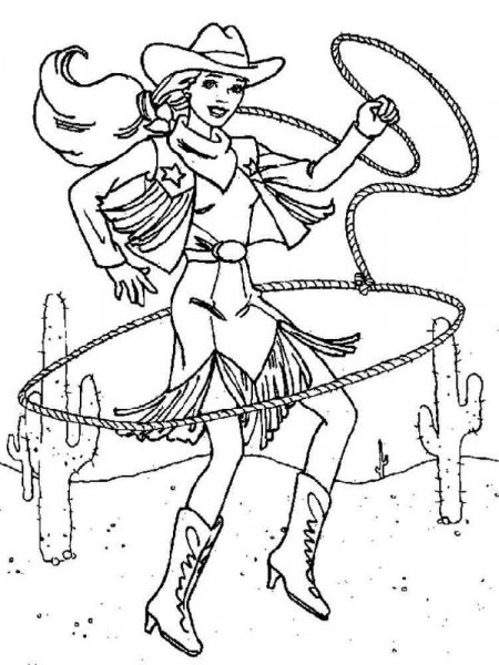 Cowgirl coloring pages