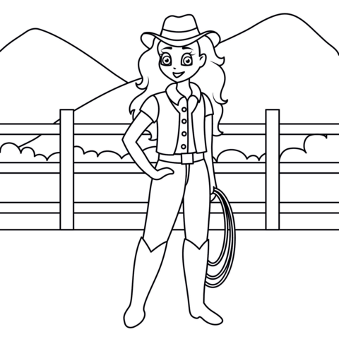 Cowgirl coloring page free printable coloring pages