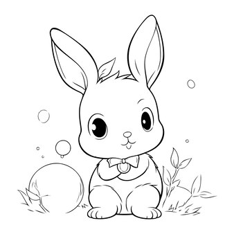 Page bunny coloring page realistic images