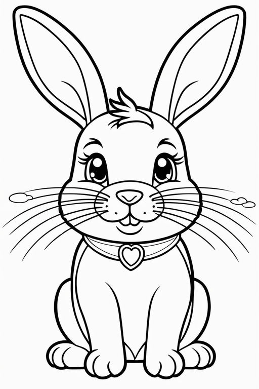 Rabbit coloring page for kids