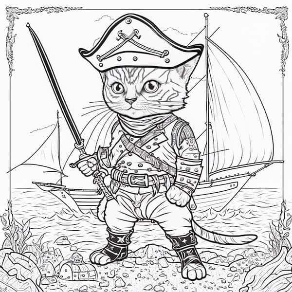 Cute cat coloring pages for kids and adults