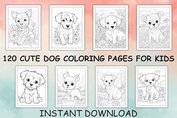 Cute dog coloring pages for kids dog coloring pages for kids coloring pages for kids dog coloring pages digital download printable