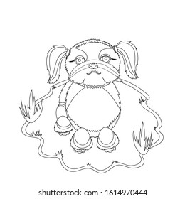 Shih tzu dog coloring picture cartoon stock vector royalty free