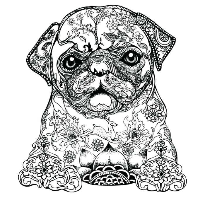 Dog coloring pages for adults