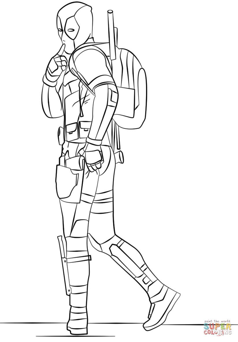Deadpool coloring page free printable coloring pages