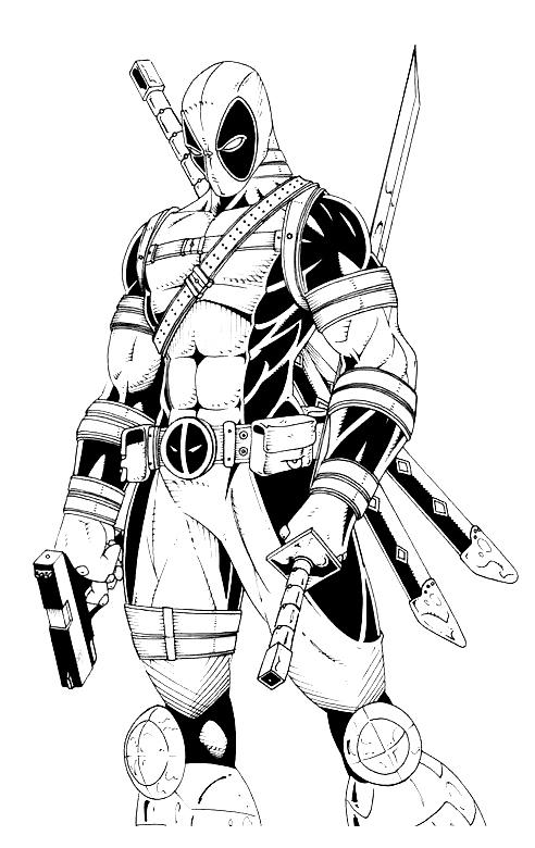 Deadpool coloring pages printable for free download