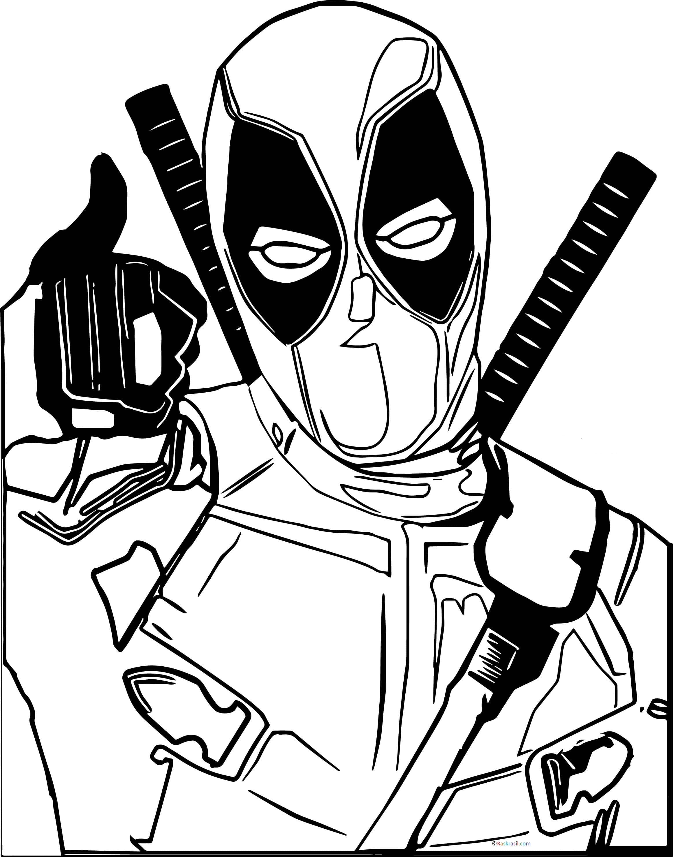 Deadpool coloring pages pictures free printable