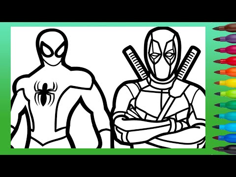 Spiderman vs deadpool coloring pages spiderman coloring book colorgoart