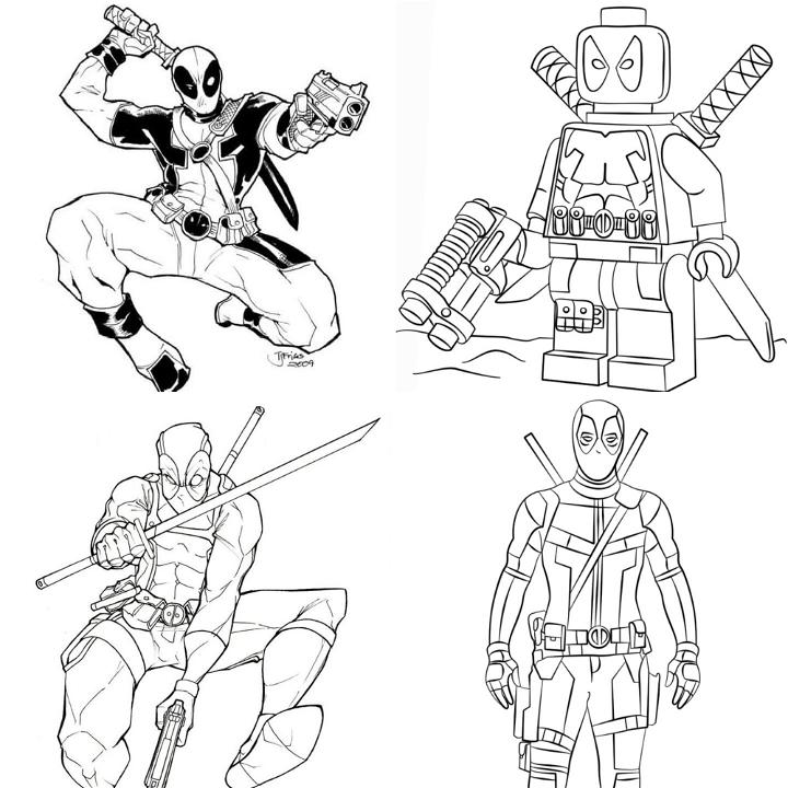 Free deadpool coloring pages for kids and adults