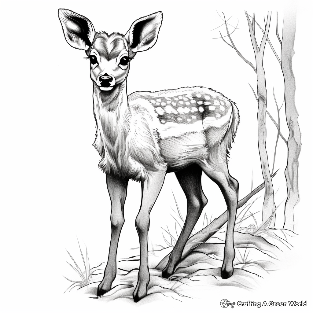 Baby deer coloring pages