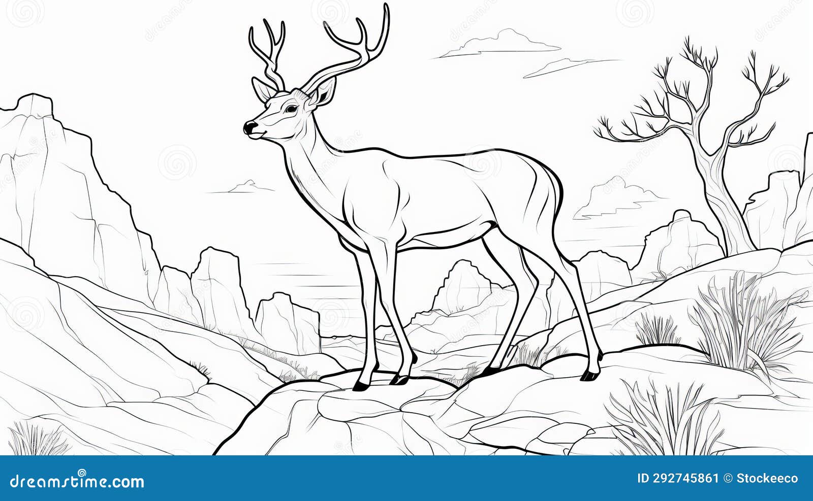 Deer coloring simple stock illustrations â deer coloring simple stock illustrations vectors clipart