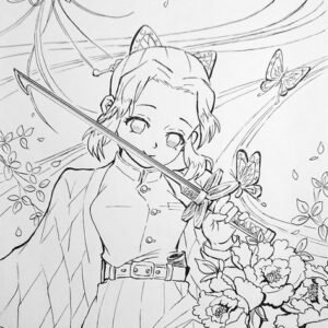 Shinobu kochou coloring pages printable for free download
