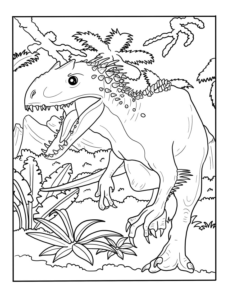 Realistic dinosaur coloring pages