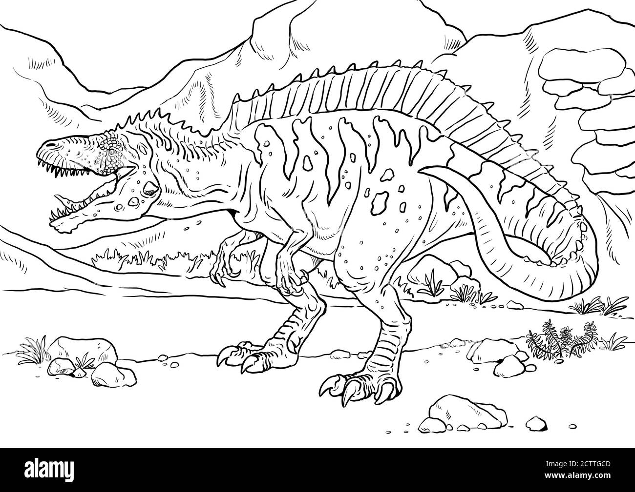 Realistic dinosaurs black and white stock photos images